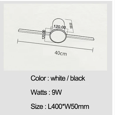 400/600/800 мм черный/белый современный светодиодный зеркало с подсветкой для ванной зеркало ванной комнаты дома деко 90-260V макияж зеркало настенный светильник - Цвет абажура: Round L400mm