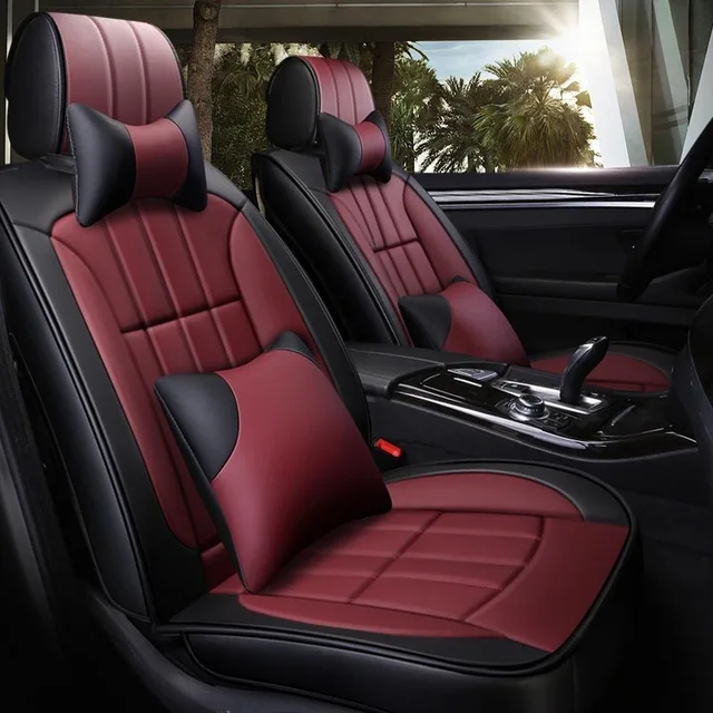 Новые роскошные кожаные чехлы для сидений автомобиля для Dodge avenger caliber challenger зарядное устройство Дротика Дуранго - Название цвета: Deluxe Black Red