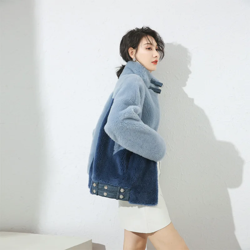 

Haining winter new Korean version of fur wool coat lamb fur grass particles cashmere sheep shearing coat women
