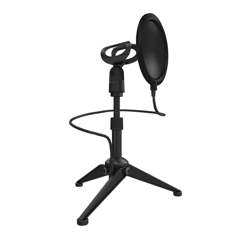Microphone Shock Mount Double Mesh Filter& Screw Adapter Adjustable Anti Vibration Isolation Metal Mic Mount Holder Tripod Stan