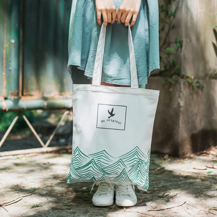 Yiwu завод производства 12 Ann натуральный хлопок 2-Цвет холщовые сумки с принтом 8-ми летним хозяйственная сумка настраиваемый опыт ток