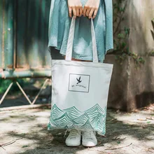 Yiwu завод производства 12 Ann натуральный хлопок 2-Цвет холщовые сумки с принтом 8-ми летним хозяйственная сумка настраиваемый опыт ток