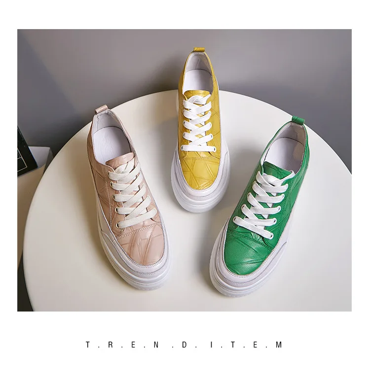 

Thick Bottomed Spring And Summer Autumn inside And Pure Leather Loafers Cross Lace-up Elevator WOMEN'S Shoes Deep Mouth Platform