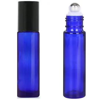 

200Pcs 10Ml Essential Oil Bottle Blue Glass Roller Ball Vials Perfume Aromatherapy Cosmetic Accessories Refillable Container