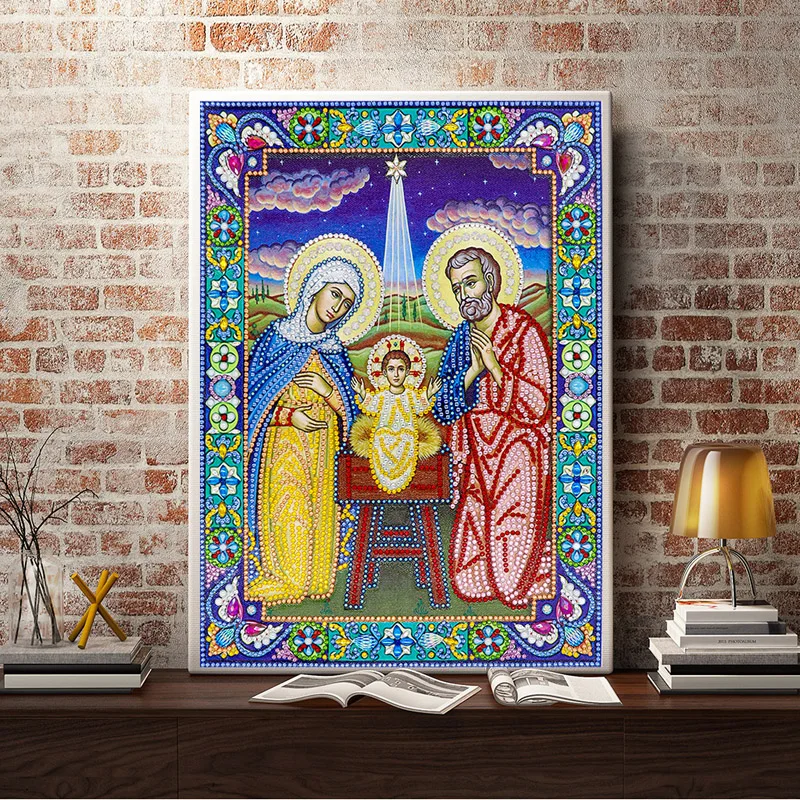 DIY 5D Diamond Painting Icon Religion Diamond Embroidery Picture Large Bead Pearl Crystal Stone Sale New Craft (9)