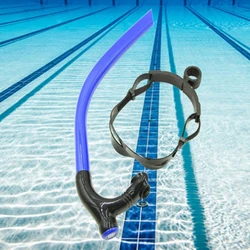 Swimming Snorkel with Adjustable Strap Silicone Mouthpiece Front Wet Breath Tube