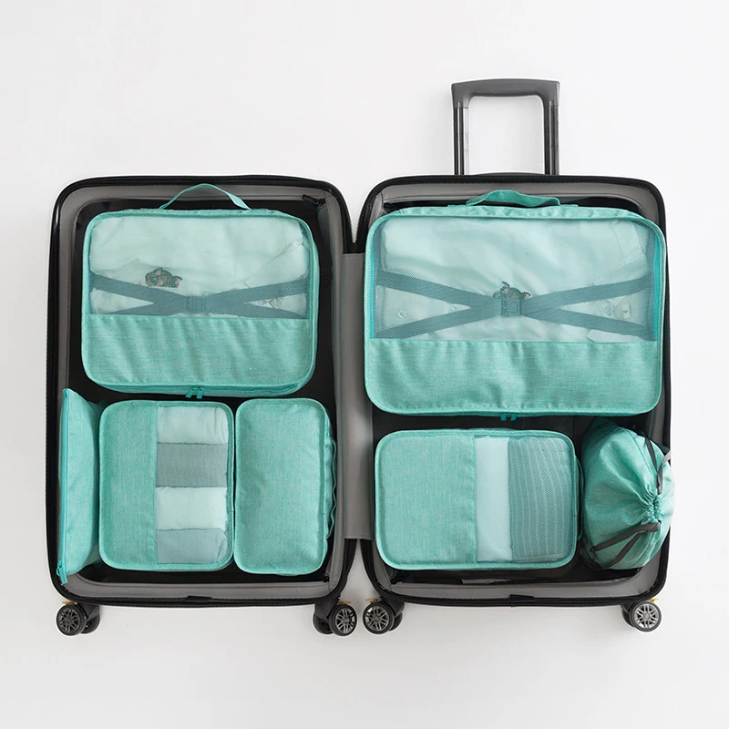 7 шт. органайзер для упаковки багажа для путешествий с сумкой для обуви для хранения нижнего белья Одежда Обувь Аксессуары для путешествий упаковочные сумки