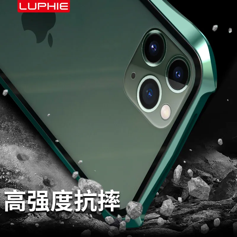 Бэтмен металлический каркас Магнитный чехол для iPhone 11 Pro Max Чехол 9H двойное закаленное стекло Жесткий Чехол для iPhone 11 Pro Max Capa