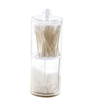 

Makeup Cotton Pad/Swab Organizer Jewelry Storage Box Multifunctional Round Qtip Container Cosmetic Holder Clear Box