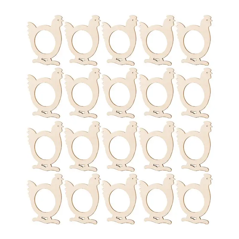 Hen Shape 20 шт. деревянные кольца для салфеток в форме яйца модные пряжки для салфеток в форме слона Праздничная салфетка держатели для полотенец пряжки для полотенец - Цвет: Hen Shape