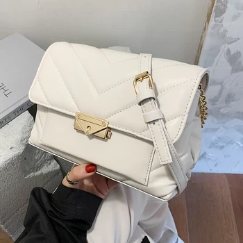

Elegant Female Flap Crossbody bag 2020 New High quality PU Leather Women's Designer Handbag Lock Chain Shoulder Messenger Bag