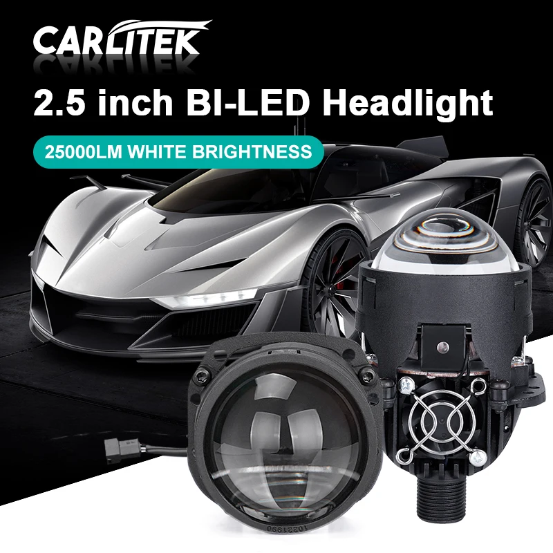 Carlitek H7 H4 2.5&quot Bi LED Projector lens 25000LM 6000K 50W MINI Auto 9005 9006 HB3 HB4 H1 H11 Headlight For Fog Lights SA | Автомобили