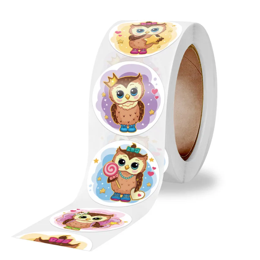 100-500Pcs Cartoon Animals Sticker for Kids Classic Toy Decoration Cute owl School Teacher Supplies Reward Encouragement Sticker