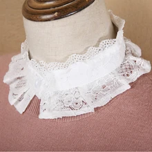 Ladies Sweater Shirt Detachable Collars for Womens Plus Size Lace Stand Fake Collars White Adult Girls Blouse Tops Decorative