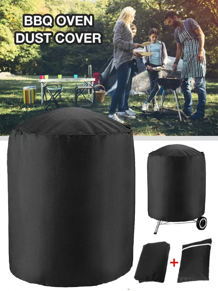 

Black Waterproof BBQ Cover Anti Dust Rain Grill Protector Storage BBQ Accessories For Home Patio Garden