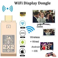 2,4G Беспроводная HDMI двойная система Двойной режим Wifi Дисплей приемник ТВ-палка Miracast Airplay зеркальный экран адаптер для iOS Android