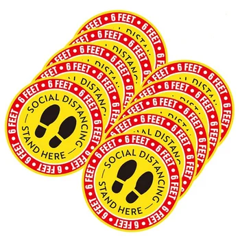 

Social Distancing Floor Decals - Round Slip Removable Stickers - Waterproof Adhesive Anti - Slip Lamination