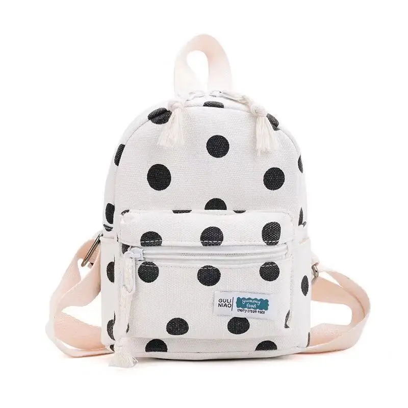 canvas Children's school bags Korean lovely wave point Leisure travel backpack for children Cartoon children small backpack