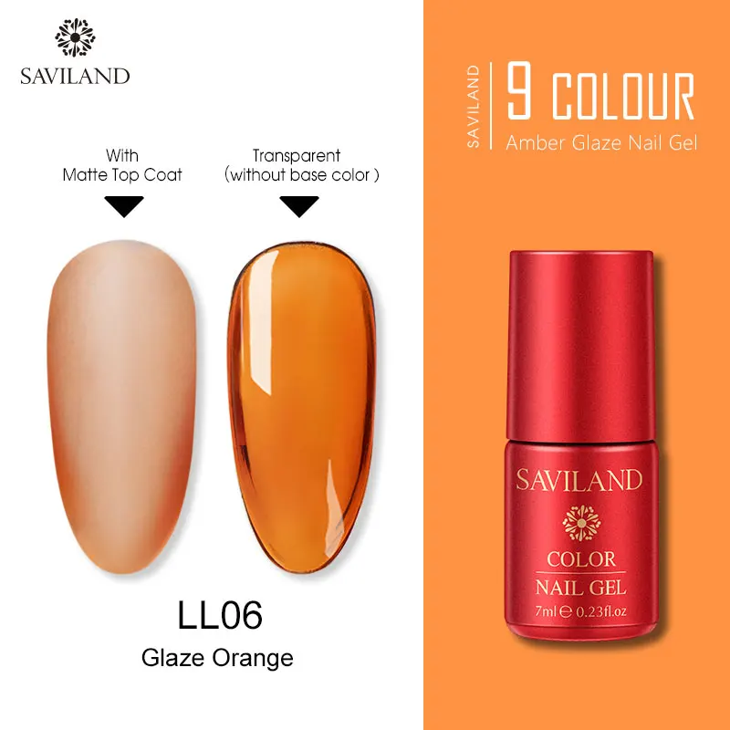 7ML LL06 SAVILAND Радужный Янтарный глазирующий гель полноцветный УФ-гель для ногтей 10 мл 7 мл замачивающийся Гель-лак для самостоятельного дизайна ногтей нужно верхнее Базовое покрытие - Цвет: 7ML LL06