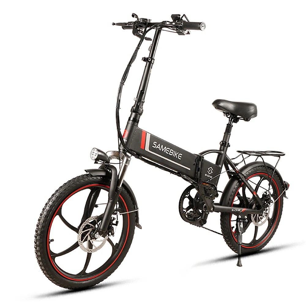 samebike 20 Inch Folding Electric Bike Power Assist Electric Bicycle E-Bike Scooter 350W Motor Conjoined Rim E-Bike Folding Bike