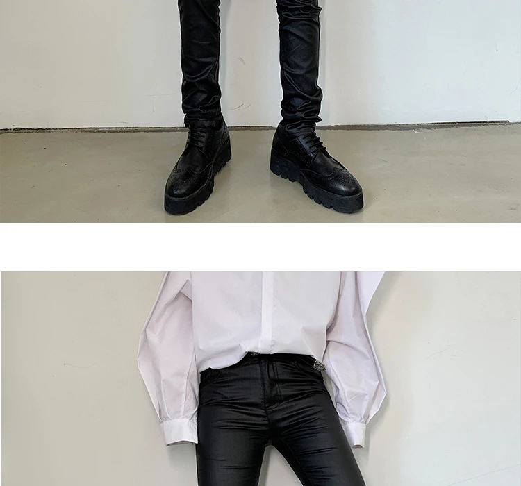 Сценическая одежда Мужская мода покрытие Slim Fit повседневные брюки мужские женские уличная хип хоп панк готический карандаш брюки обтягивающие штаны
