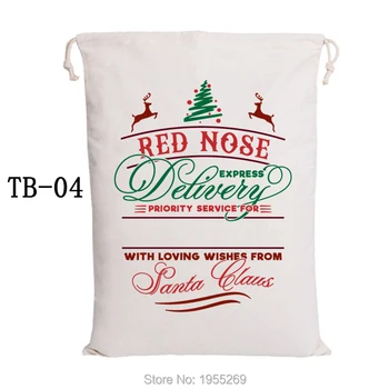 

Customized Drawstring Canvas Bag Christmas Present Bags 10pcs Santa Sacks Wedding Party Decorations Kids Toy Santa Claus Bag