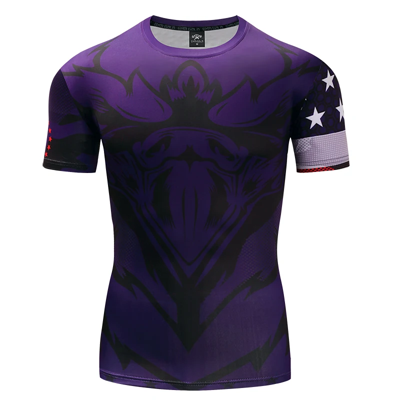 

Quicksilver T Shirt Men 2018 Summer Men'S Short Sleeve 3D Printing Compression T-Shirt Male Fitness Brands Tops US Size 4XL