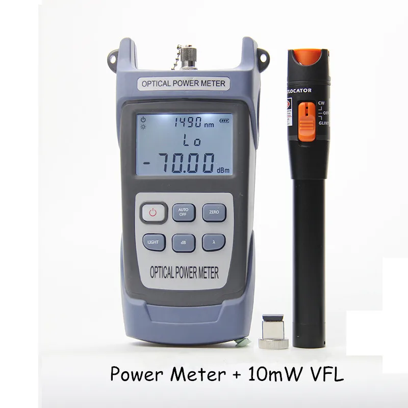2 in 1 Optical Power Meter -70dBm 850/980/1300/1490/1550/1625nm + visual fault locator 1mW 10mW 20mW 30mW VFL 10km 20km 30km