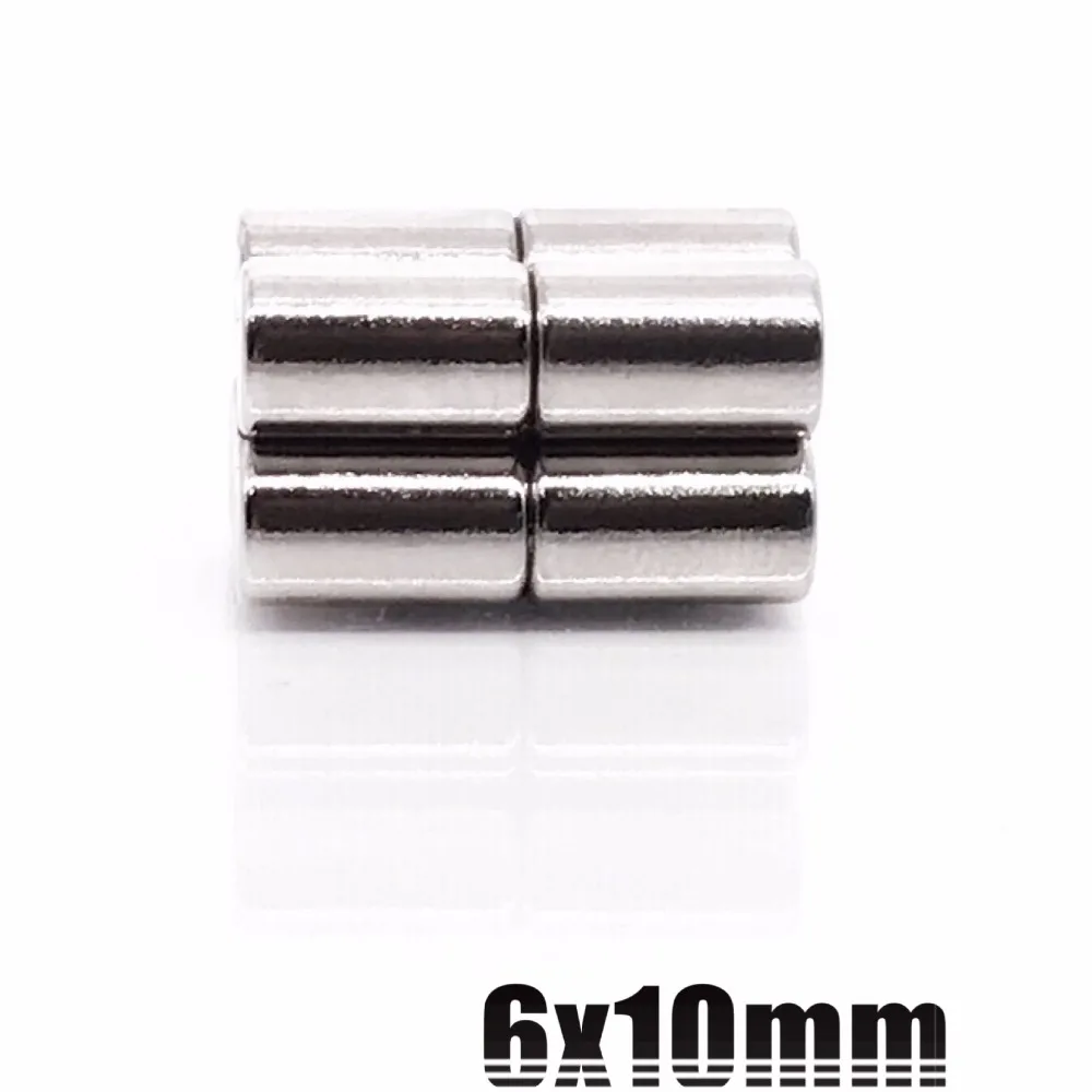 10 500PCS 6x10 Search Minor strong Magnet 6mm x 10mm Bulk Small Round Magnet 6x10mm Neodymium