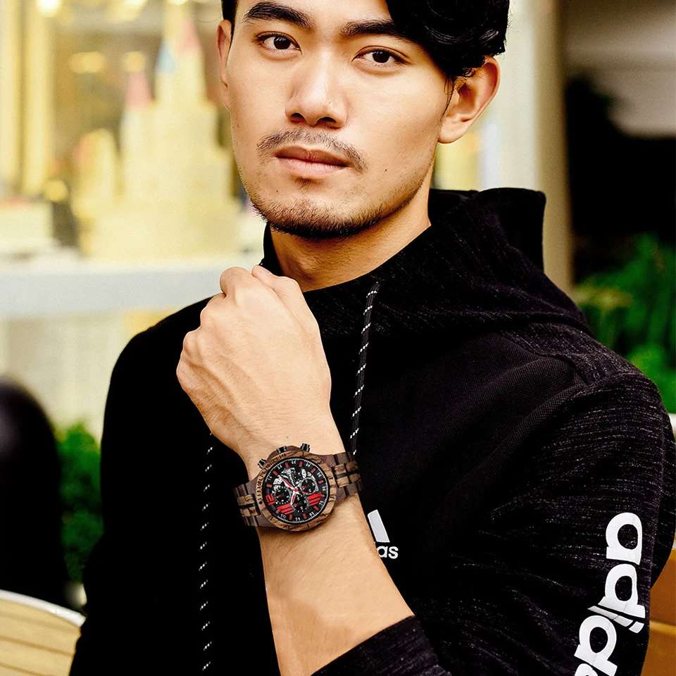 KUNHUANG Sport Top Brand Men's Watches Wooden&Steel Band Luxury Quartz Wood Wristwatches KUNHUANG Sport Top Brand Men's Watches Wooden&Steel Band Luxury Quartz Wood Wristwatches