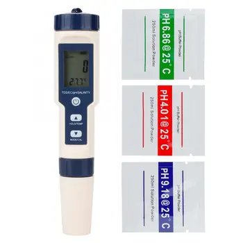 

5 in 1 Function Water Quality Testing Meter Salinity Temperature PH TDS EC Tester water Quality