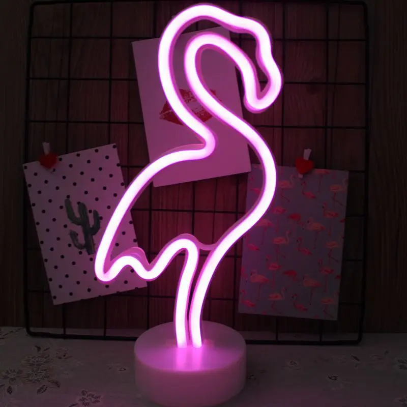 Neon Night Light with Base Battery Bedroom Decoration Atmosphere LED Lighting Multicolor Table Lamp for Holiday Christmas Decor - Испускаемый цвет: F
