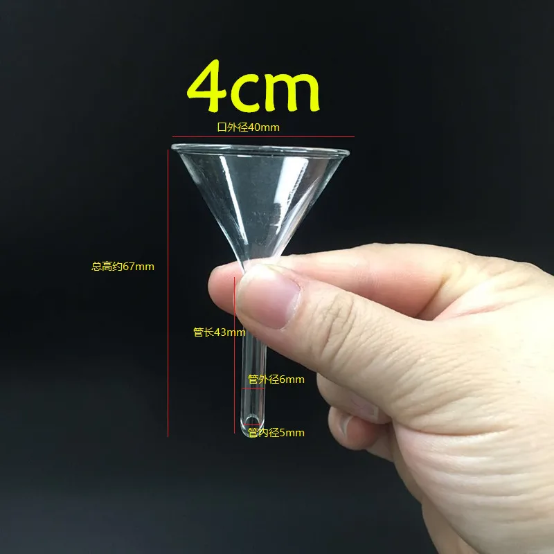 2 개/대 유리 삼각형 깔때기 고품질 높은 붕규산 분리기 깔때기 30mm/40mm/50mm/75mm
