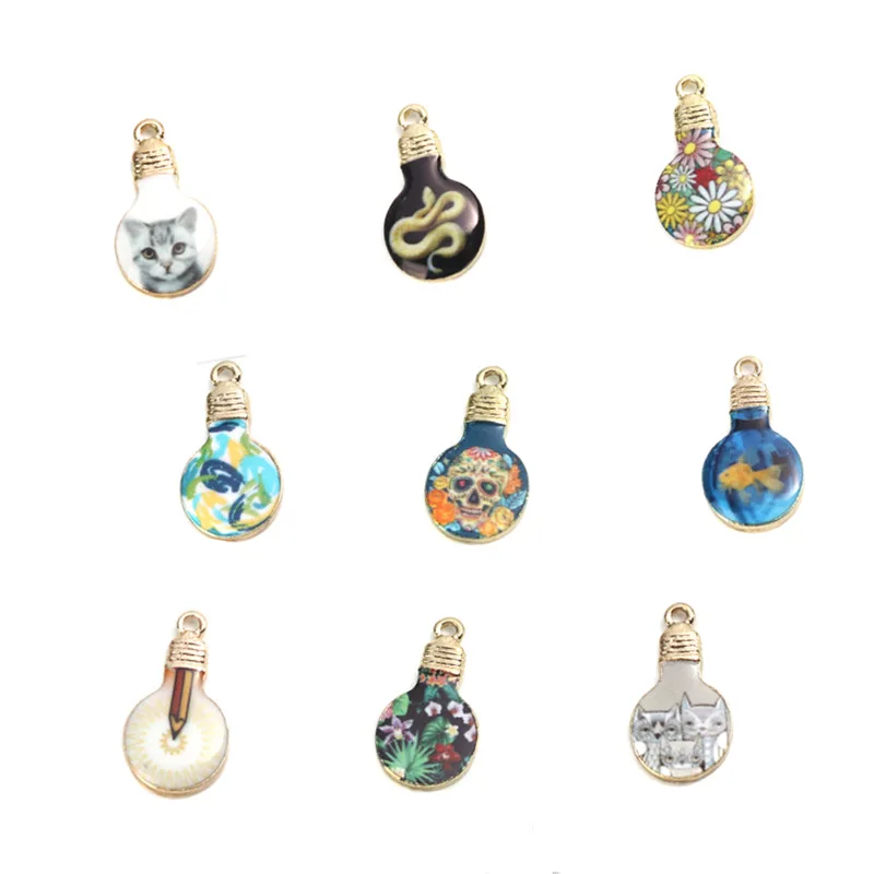 Подвески DoreenBeads из сплава цинка серия лампочек золотые разноцветные цветок