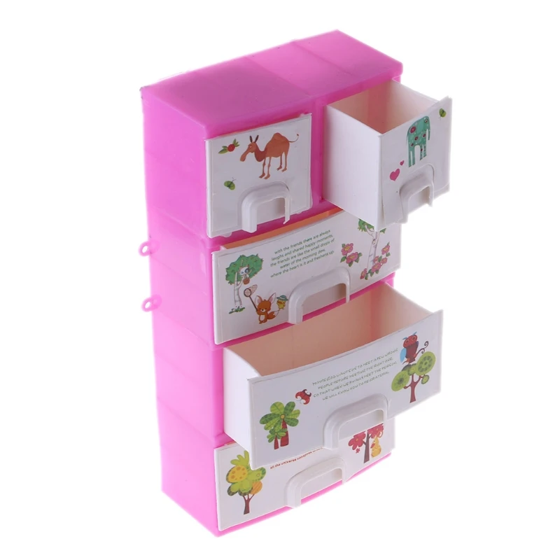 

New Printing Closet Wardrobe Cabinet For Barbie Doll Accessories Toys E65D