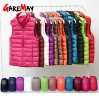 GareMay-Chaleco de plumón para mujer, chaqueta sin mangas a la moda para mujer, chaqueta cálida de talla grande para mujer 2021