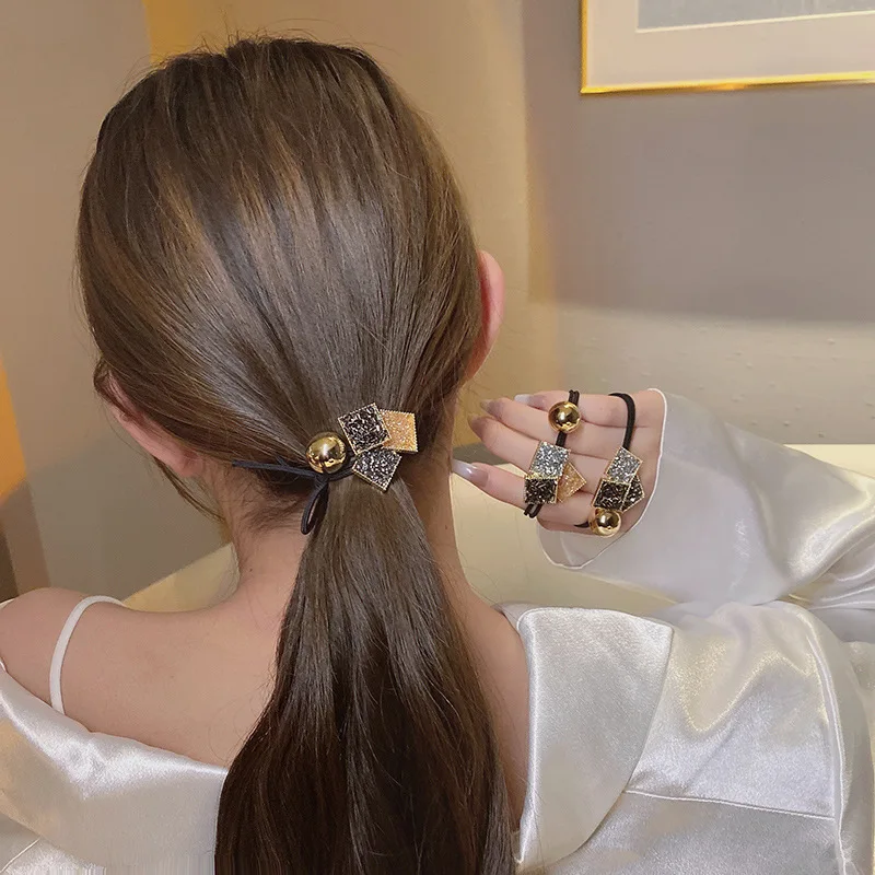 Fashion Rhinestone Hair Bands Hair Scrunchies Women Elastic Hair Bands Ties Rope Bands Ponytail Bands Hair Accessories