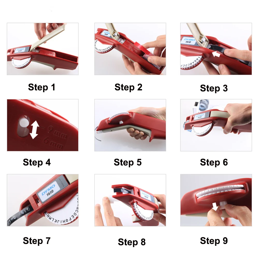 Dymo 1610 Fabricante de Etiquetas Manuais com Rolos Etiquetas de Plástico para 3d Faça Você Mesmo Gravando Impressora de Etiquetas de Plástico Dymo Gravar Máquina Manual - Imagem 4