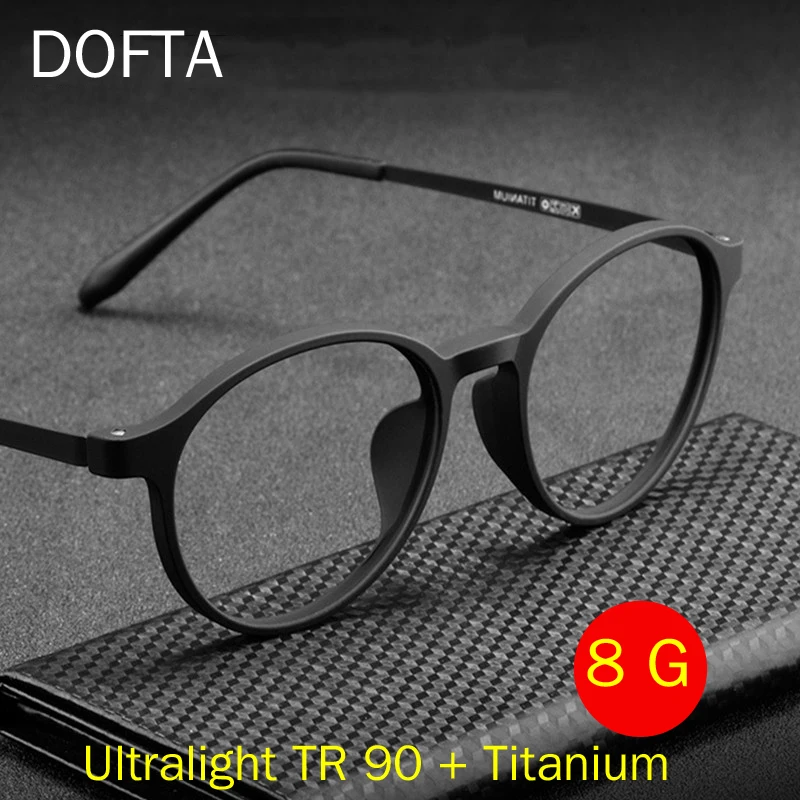 

DOFTA Ultralight TR 90 + Titanium Glasses Frame Women Vintage Round Myopia Optical Prescription Eyeglass Frame Men Eyewear 5375