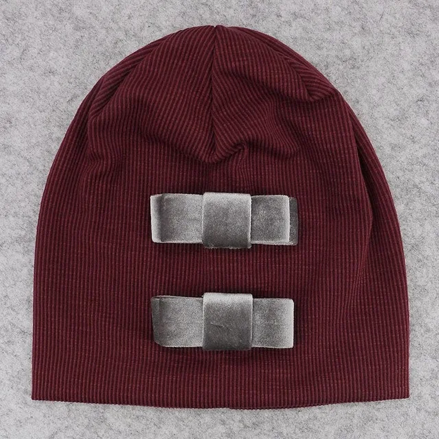 winered 1 Зимние женские хлопковые шапочки в рубчик для осени и весны, женские бархатные шапочки с бантом, шапки больших размеров, шапки Gorros Mujer Inviern - Цвет: winered 1