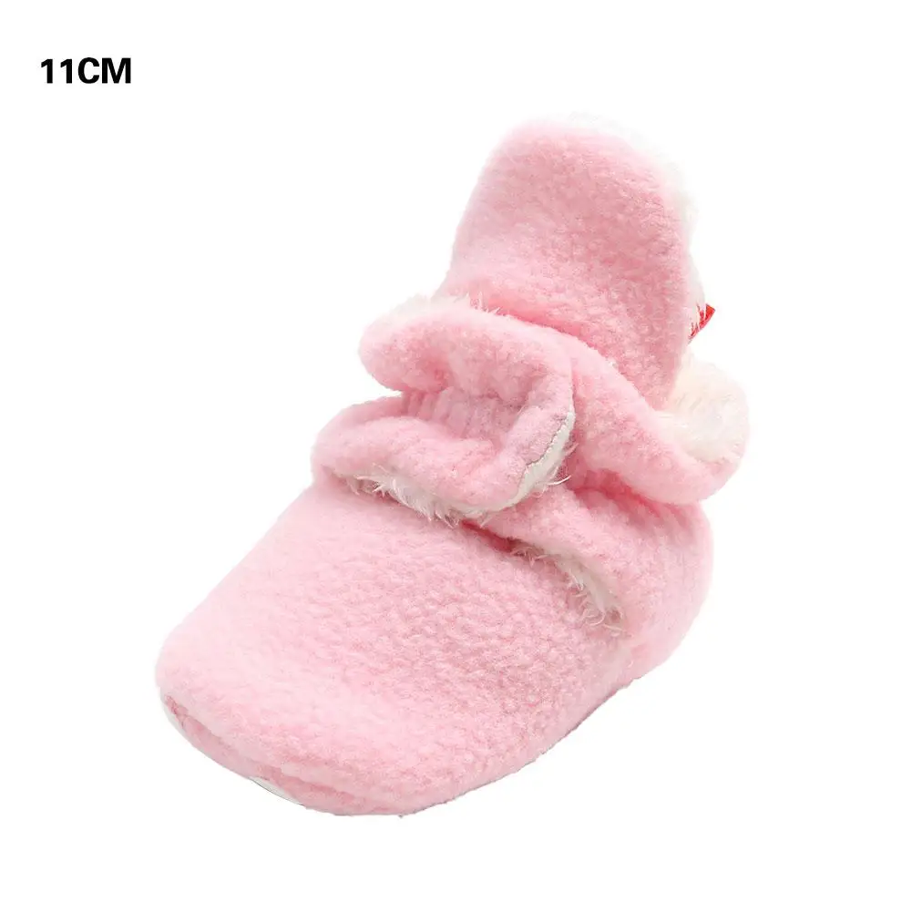 Зимняя Удобная флисовая обувь для малышей; ботиночки с нескользящей подошвой для малышей; обувь для малышей; сохраняющая тепло; подарок на Рождество и день рождения - Цвет: 11 cm