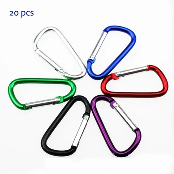 

20Pcs Carabiner Mini Backpack Keychain Clips Hooks Rock Climbing Equipment Hike Snap Buckle Fishing Tools Mosqueton 4mm Diameter