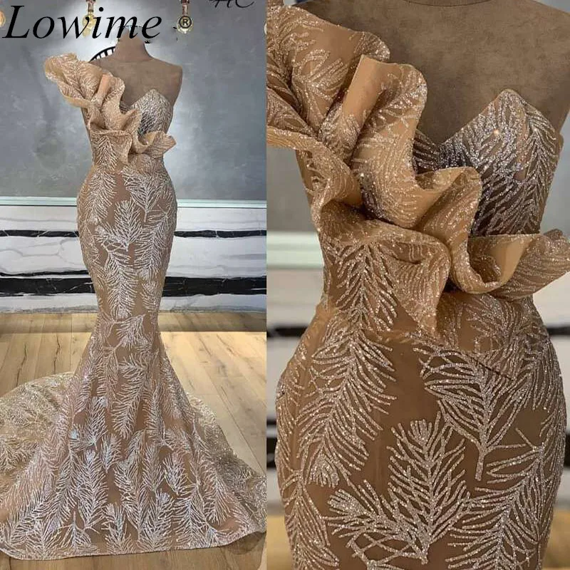 Nieuwste Glitter Dubai Een Schouder Prom Dresses Mermaid Lange Formele Avond Partij Jassen Arabisch Couture Kaftan Cocktail Jurken Nieuwste Glitter Dubai Een Schouder Prom Dresses Mermaid Lange Formele Avond Partij Jassen Arabisch Couture Kaftan Cocktail Jurken