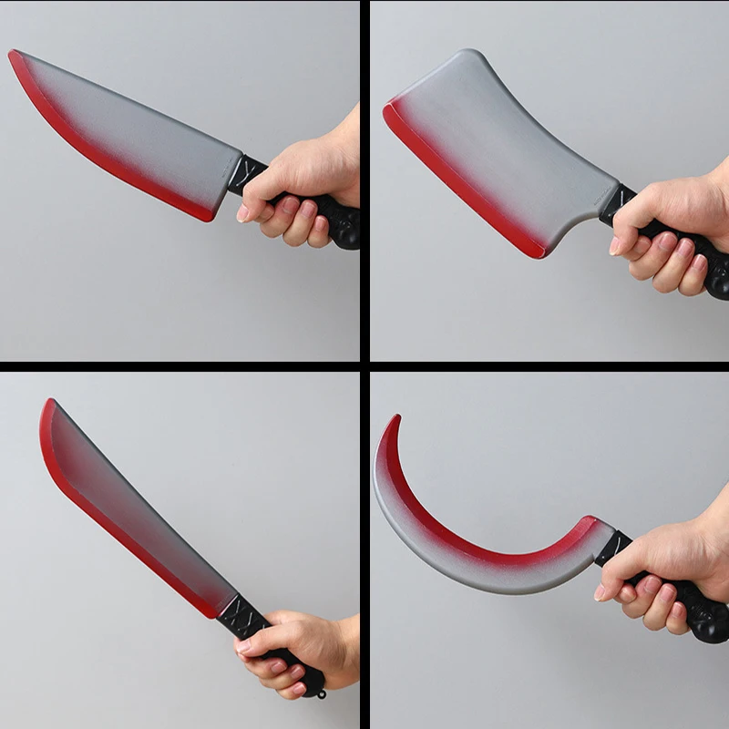 Halloween Decor Props Faked Bloody Sharp Knife Horror Cosplay Plastic Toy  Simulation Weapons Fake Kitchen Knife Party Supplies - AliExpress