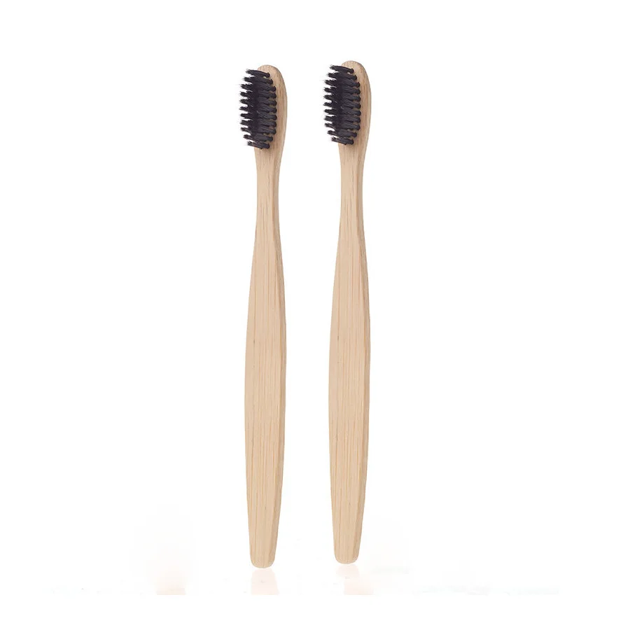 2 piece Random color HIAISB Bamboo Зубная щетка для отелей зубная щетка для путешествий Мягкая натуральная бамбуковая Экологичная зубная щетка - Цвет: 2 piece Random color