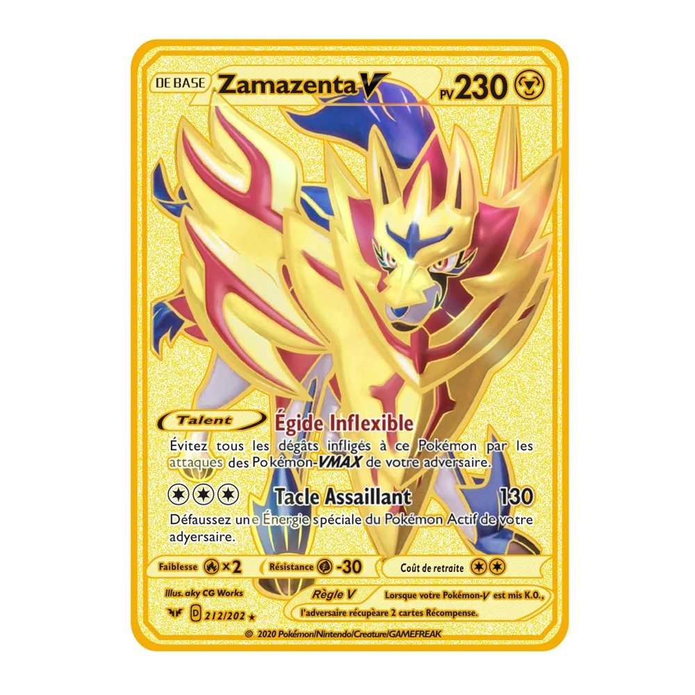 NEW Pokemon Gold Metal Flash Mewtwo Mew Big Pikachu Charizard Game Battle Collection Trading Action Figure Model Card for Kid