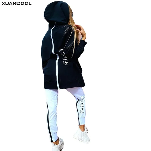 XUANCOOL 2022 utunno inverno tut d donn Streetwer Running Sportswer cernier posteriore felpe lunghe pntloni lunghi Set due pezzi|Pnt Suits|  -2
