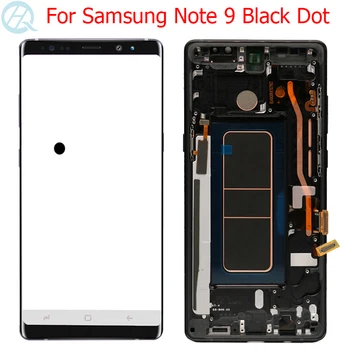 

Original Super AMOLED For Samsung Galaxy Note 9 LCD Display With Frame 6.4" Note9 SM-N960F N960A Display Touch Screen Black Dot