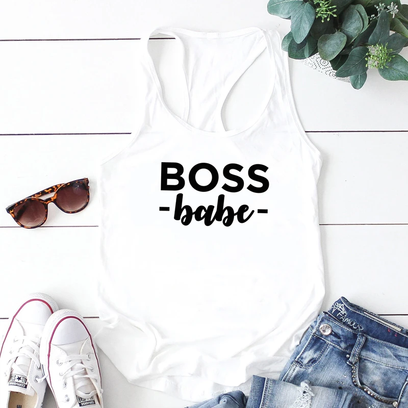 Жилет Boss Babe, повседневные топы без рукавов для женщин, женские черные майки, сексуальные летние майки с открытой спиной для тренировок в тренажерном зале, рубашка