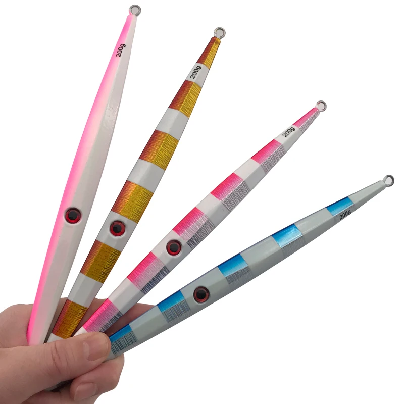 OBSESSION Luminous Artificial metal jig swimbait 200g 300g Slow jigging lure lead Saltwater fishing lure accessories pencil bait